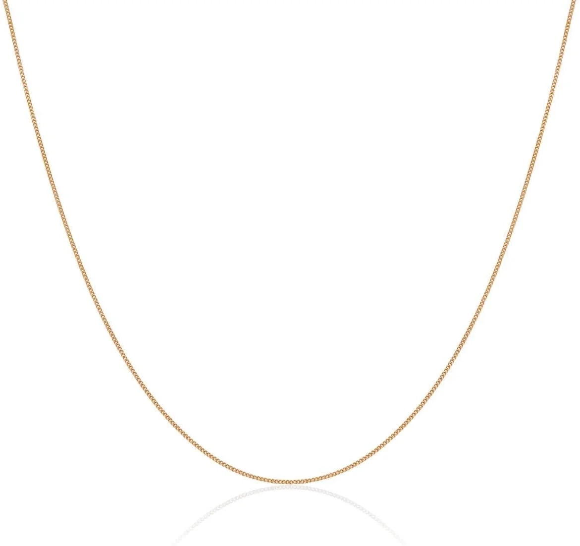jewellerybox Yellow Gold Dipped Sterling Silver Fine Diamond Cut Curb Chain 16-22 Inches