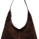 Trendy Suede Crescent Shoulder Bag Tote Purse