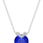 Swarovski Bella Round Cut Pendant Necklace in Rhodium Plating, Elegant Crystal Jewelry Gift