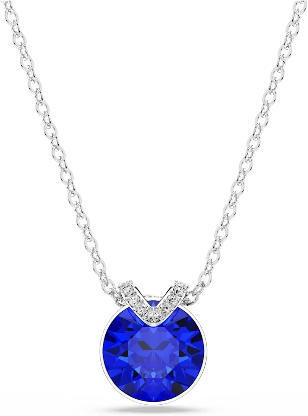 Swarovski Bella Round Cut Pendant Necklace in Rhodium Plating, Elegant Crystal Jewelry Gift