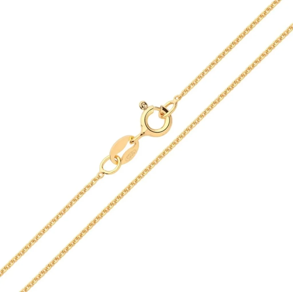 Dainty 1.1mm Belcher Chain Necklace for Pendants - 9ct Yellow Gold on Sterling Silver
