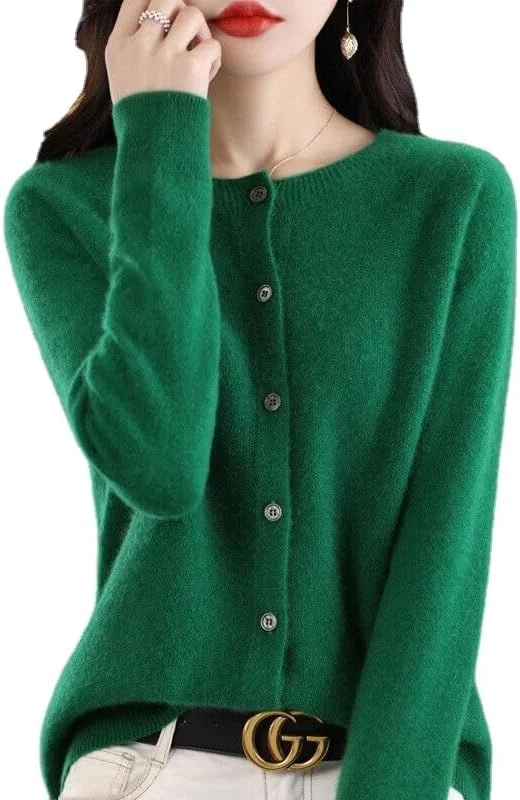 100% Cashmere Cardigan Sweater for Women