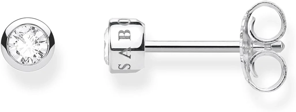 Thomas Sabo Women Stud Earrings White Stone 925 Sterling Silver H1963-051-14