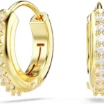 Swarovski Matrix Hoop Earrings: Gold