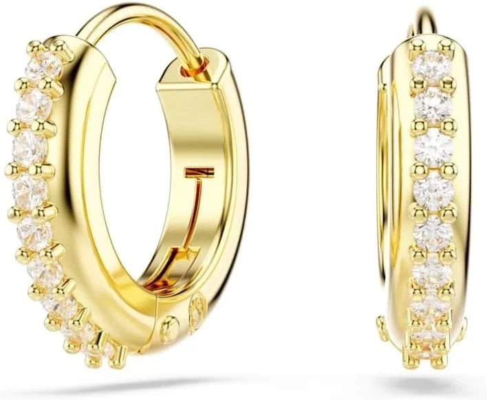 Swarovski Matrix Hoop Earrings: Gold