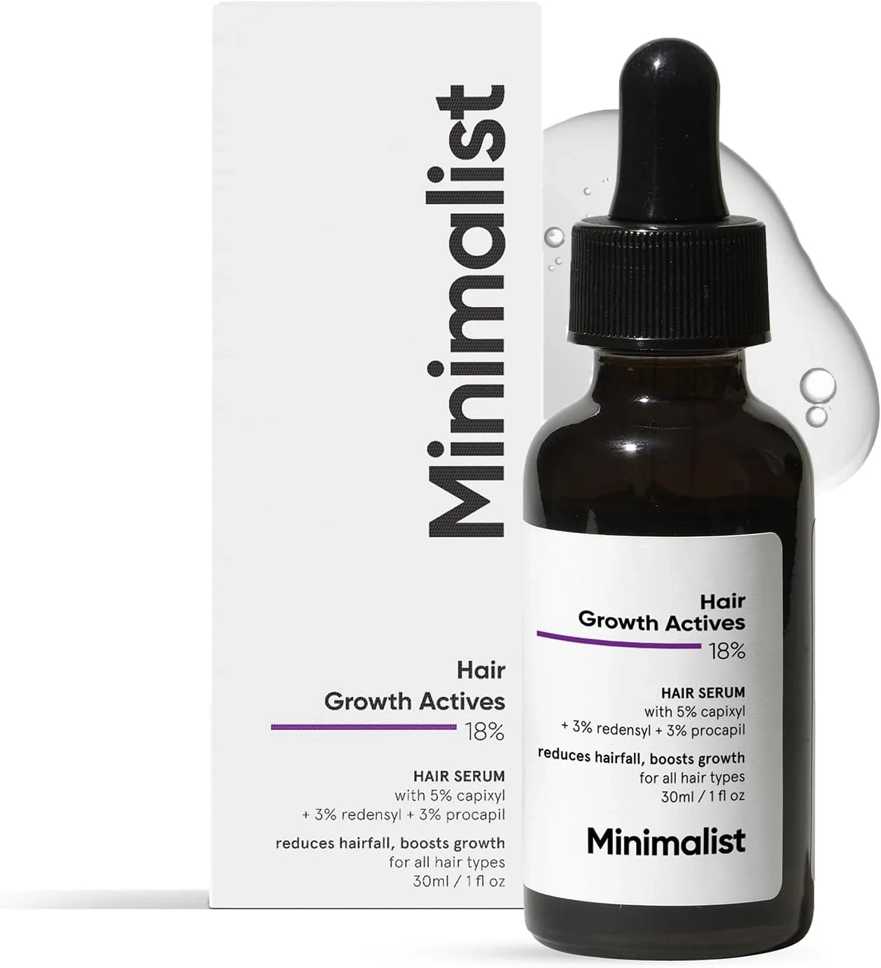 Minimalist 18% Hair Density Serum with Procapil for Hair Growth & Thickening | Reduces Hair Fall for Women & Men