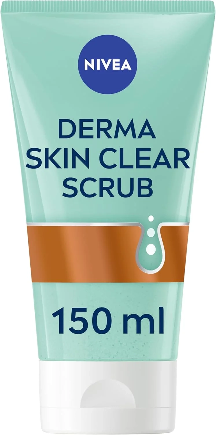 NIVEA Derma Skin Clear Face Scrub with Salicylic Acid & Niacinamide, Exfoliating Scrub to Unclog Pores and Refine Texture for Blemish