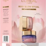 L'Oreal Paris Rosy Glow Ritual Gift Set: Day Cream and Night Cream for Deep Moisture with Peony and Calcium B3