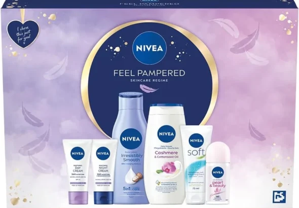 Nivea Feel Pampered Gift Set with Body Lotion, Creme, and Shower Gel