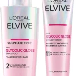 L'Oreal Paris Elvive Glycolic Gloss Shampoo, Conditioner & Treatment Set for Dull Hair