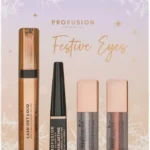 Profusion Cosmetics Festive Eye Kit with Liquid Eyeshadow, Black Liquid Eyeliner, and Lengthening Mascara for a Complete Eye Makeup Look