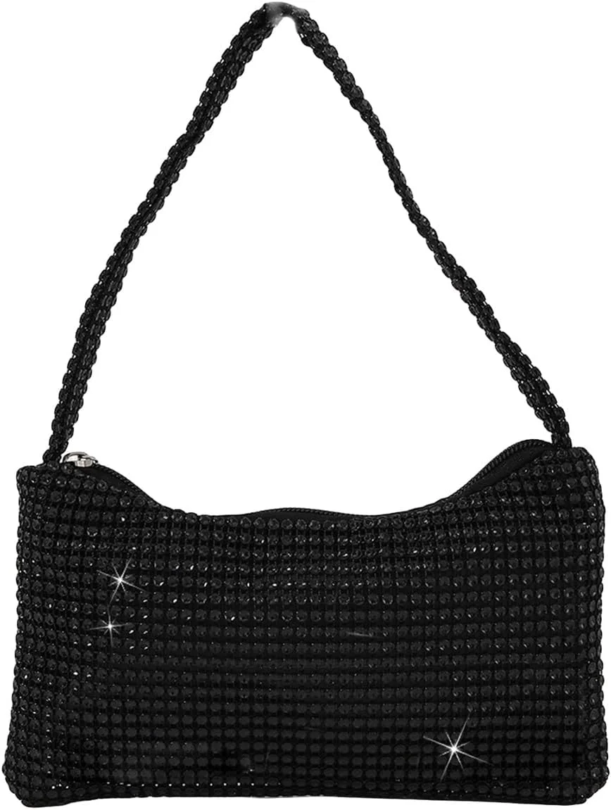 Sparkly Rhinestone Clutch Purse: Women's Evening Bag for Cocktail Party, Crossbody Hobo Mini Handbag