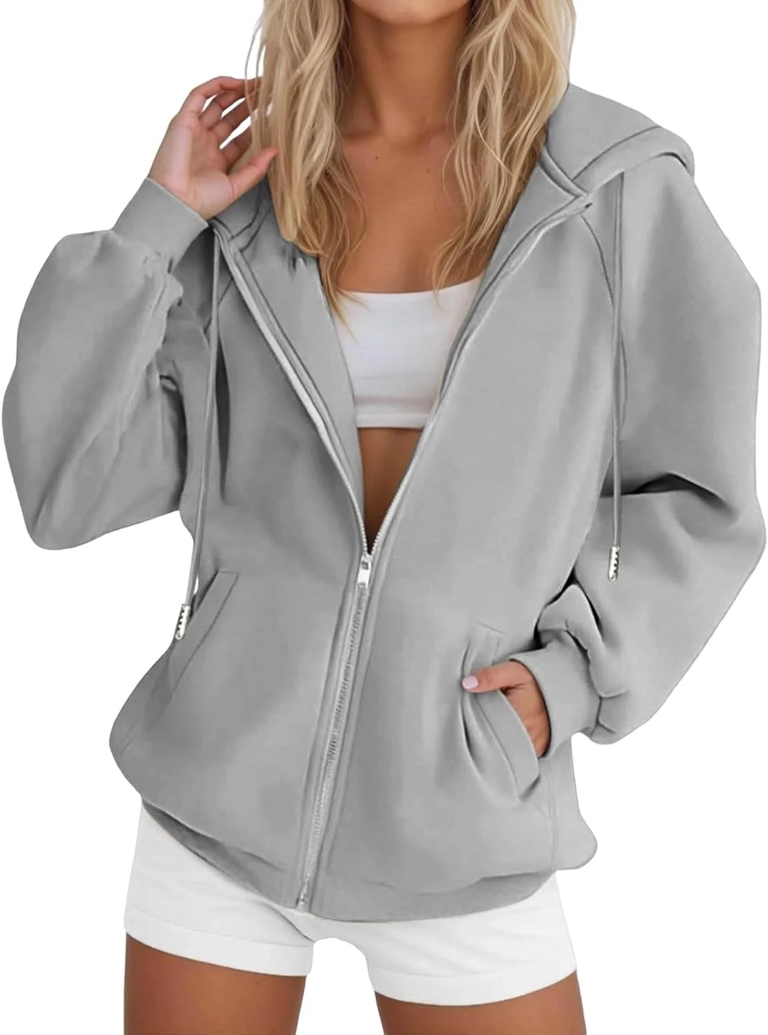 Women's Oversized Zip Up Hoodie | Longline Winter Jacket & Casual Fall Sweatshirt