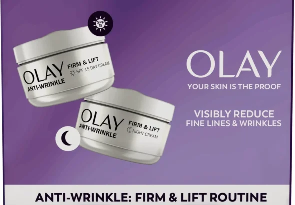 Olay Anti-Wrinkle Firm & Lift Gift Set: Day Cream with SPF 15 & Night Cream, 50ml Each - Anti
