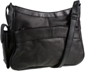 Medium Black Leather Crossbody Bag for Women
