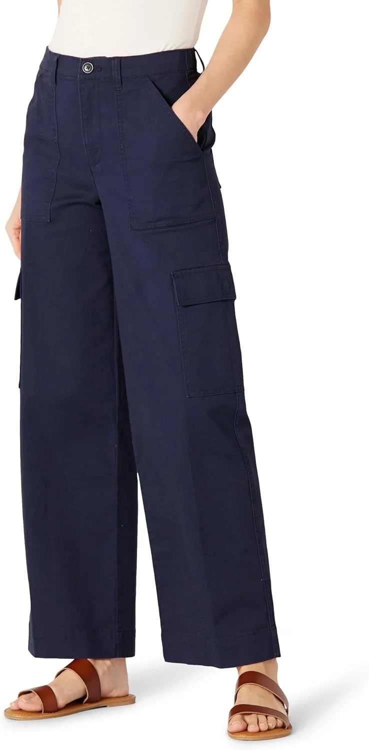 Amazon Essentials Women's High-Rise Wide-Leg Cargo Pants