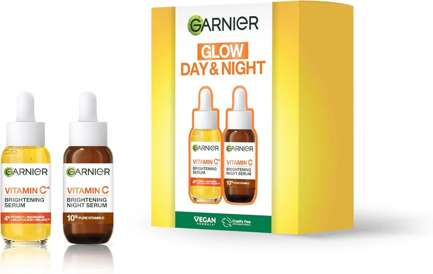 Garnier Vitamin C Serum Gift Set: Brighten Skin, Reduce Dark Spots & Restore Radiance for All Skin Types