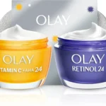 Olay Gift Set for Women with Vitamin C Day Cream, Retinol Night Cream, Gua Sha Tool, and Makeup Bag for Bright, Smooth Skin