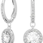 Swarovski Una Angelic Drop Earrings for Women, Sterling Silver Crystal Stud Earrings