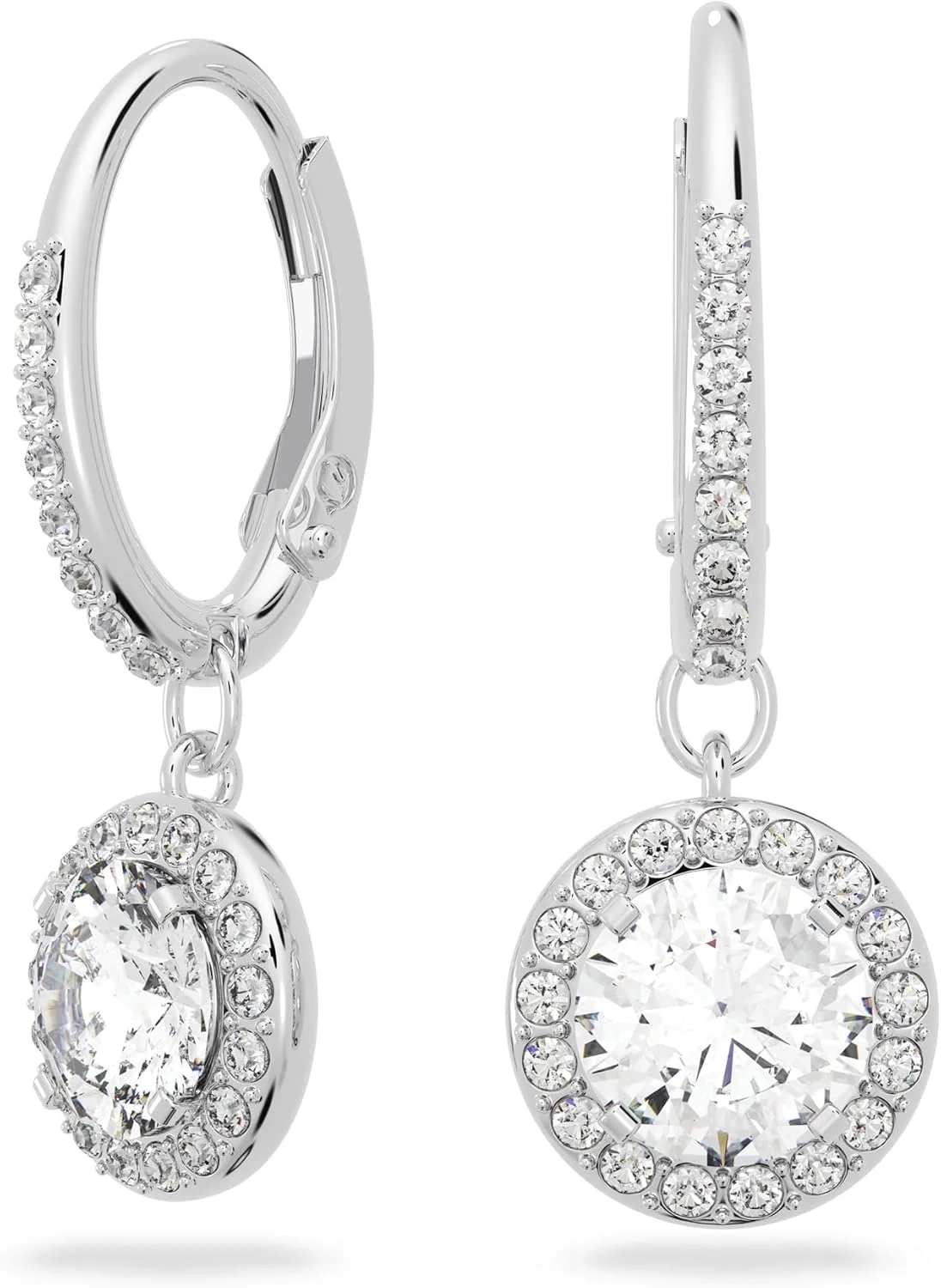 Swarovski Una Angelic Drop Earrings for Women, Sterling Silver Crystal Stud Earrings