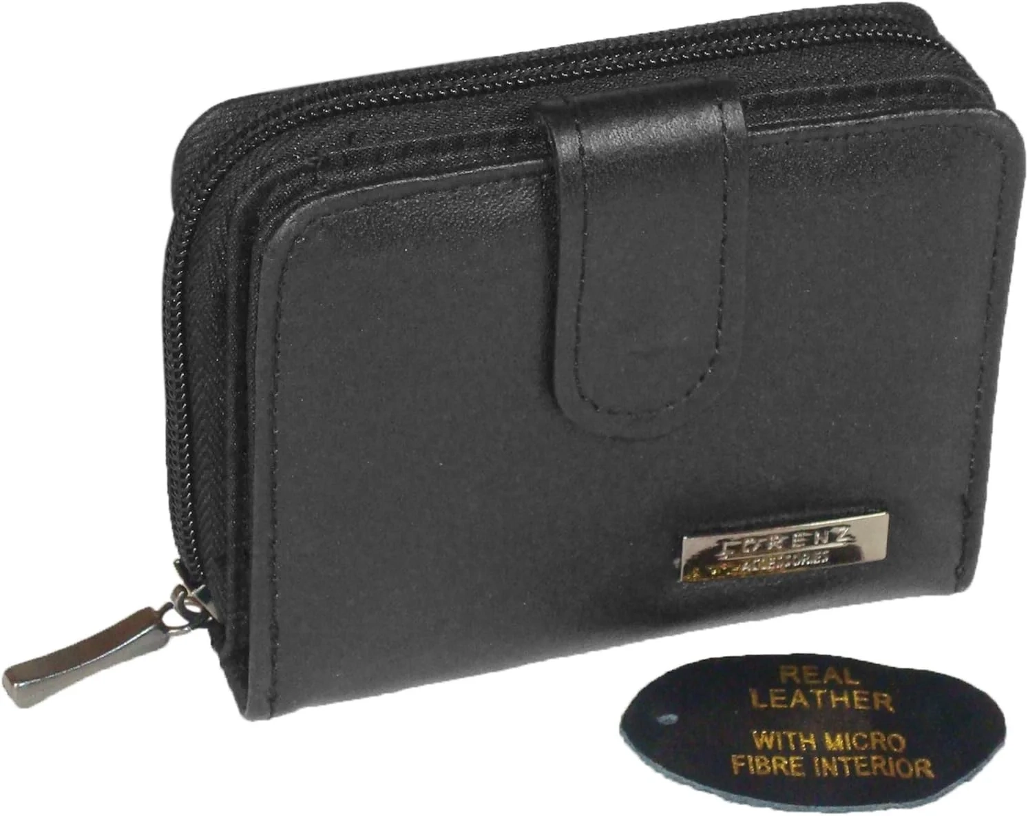 Genuine Black Leather Purse for Women