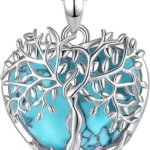 Tree of Life Necklace with Amethyst Moonstone Obsidian Turquoise