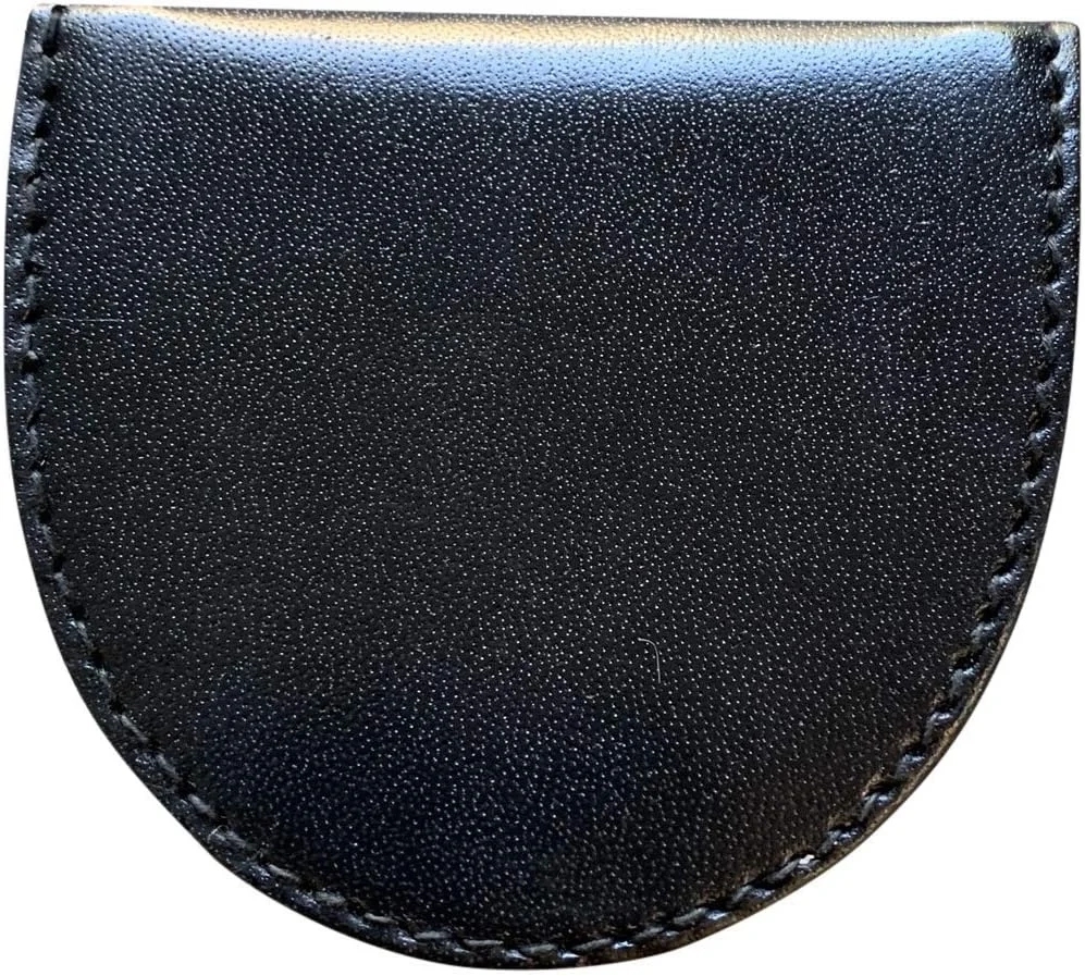 Lorenz Men's Leather Coin Purse with Horse Shoe Tray for Cash and Cards