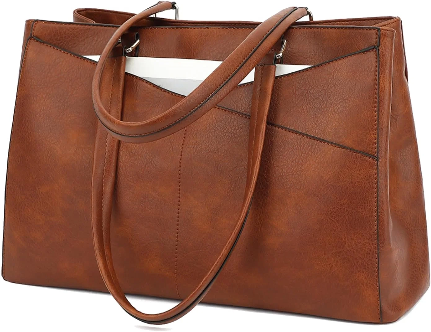 Women's 15.6 Inch Laptop Tote Bag Pu Leather Briefcase