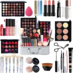 All In One Makeup Kit Set with Foundation, Eyeshadow Palette, Lipstick, Eyeliner, Mascara & Brushes