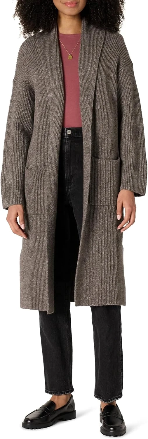 Amazon Essentials Women's Oversized Long Cardigan with Pockets