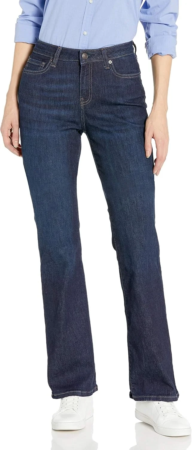 Amazon Essentials Women's Mid-Rise Stretchy Slim Bootcut Jeans - Discontinued Colours