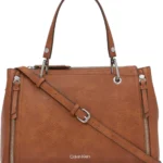 Calvin Klein Women's Elaine Satchel: Genuine Leather Bubble Lamb Novelty Handbag for Women