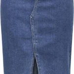 ONLSIRI Women's Denim Skirt with Front Slit