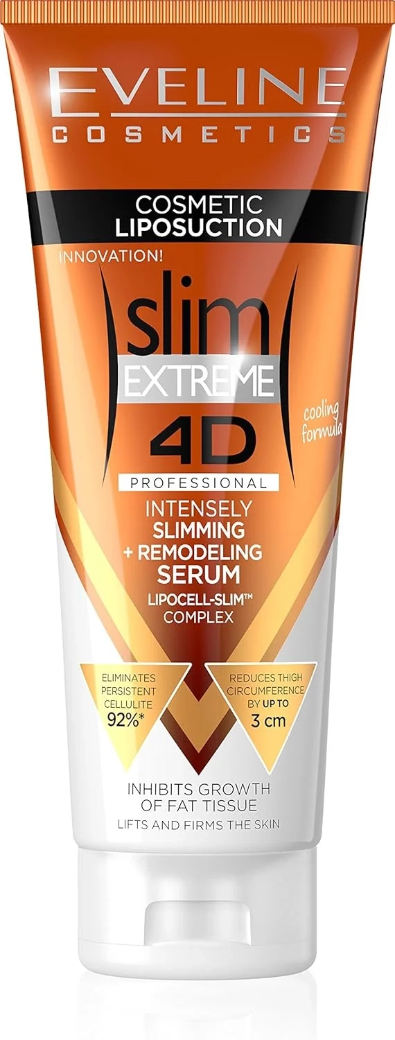 Eveline Cosmetics Slim Extreme 4D Liposuction Serum for Body Shaping - Intensive Slimming Serum with L-Carnitine, Q10 & Ginkgo Extract