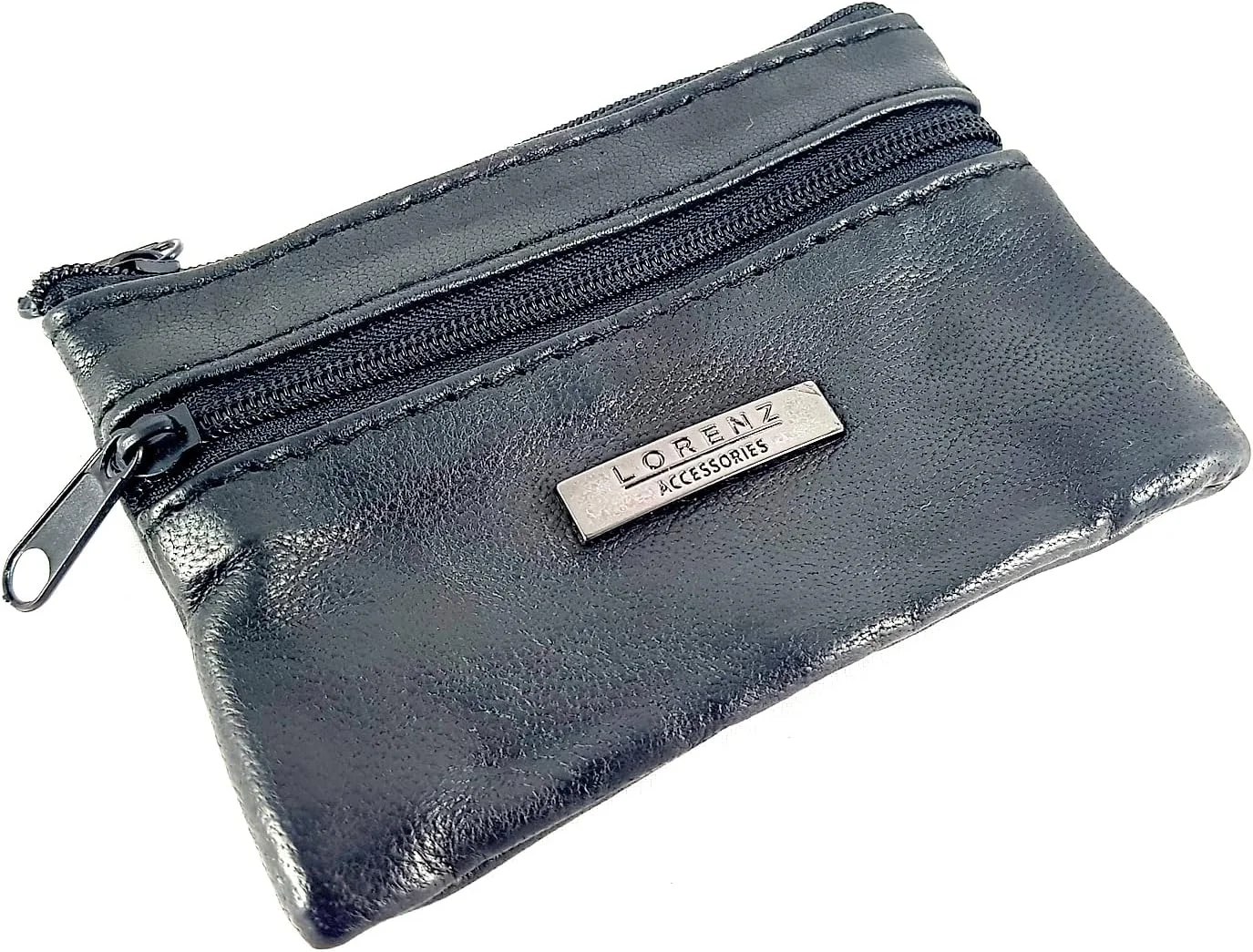 Soft Black Leather Coin Purse for Men and Women