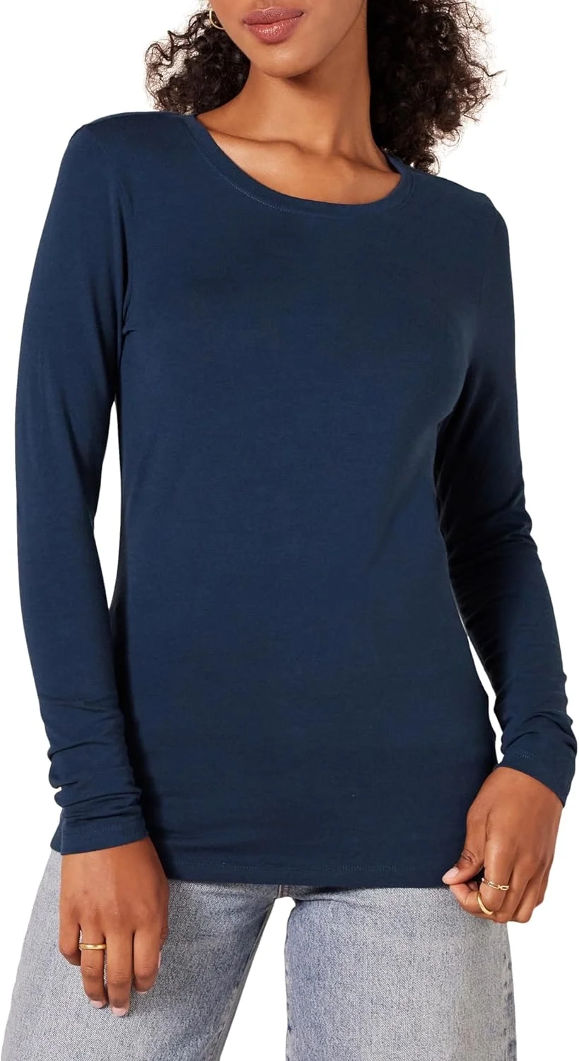 Amazon Essentials Women's Soft Long-Sleeve Crewneck T-Shirt Multipack