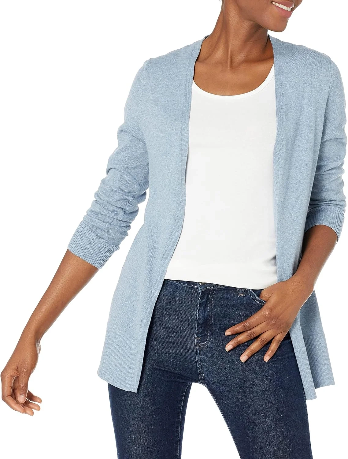 Amazon Essentials Women's Lightweight Long Open-Front Cardigan (Available in Plus Size)