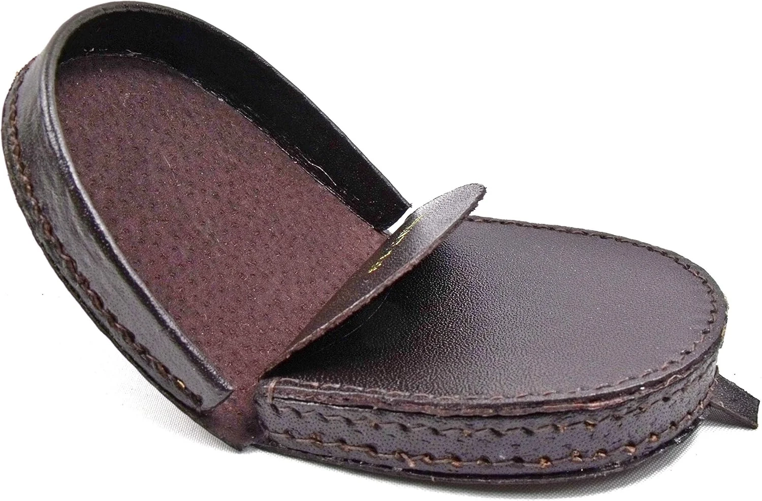 Men's Leather Coin Pouch Wallet 8x9cm Dark Brown