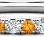 Citrine Half Eternity Ring in Sterling Silver