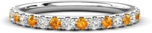 Citrine Half Eternity Ring in Sterling Silver