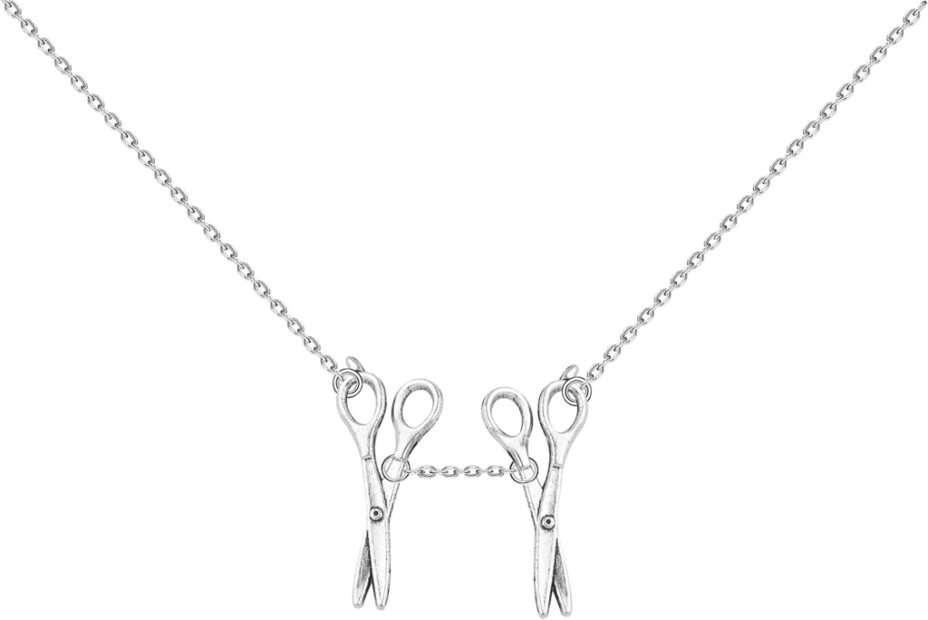 Lesbian Pride Necklace with Scissor Pendant