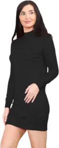 Women's Mock Neck Bodycon Sweater Dress