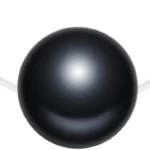 Sterling Silver 925 Pearl Pendant Necklace for Women with 8mm White, Pink, Gold, or Black Bead on a 40CM Clear Nylon Chain