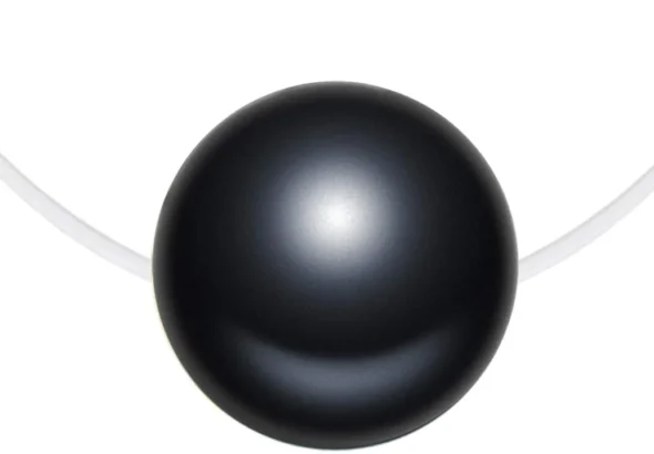 Sterling Silver 925 Pearl Pendant Necklace for Women with 8mm White, Pink, Gold, or Black Bead on a 40CM Clear Nylon Chain