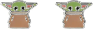 Sterling Silver Grogu Baby Yoda Stud Earrings