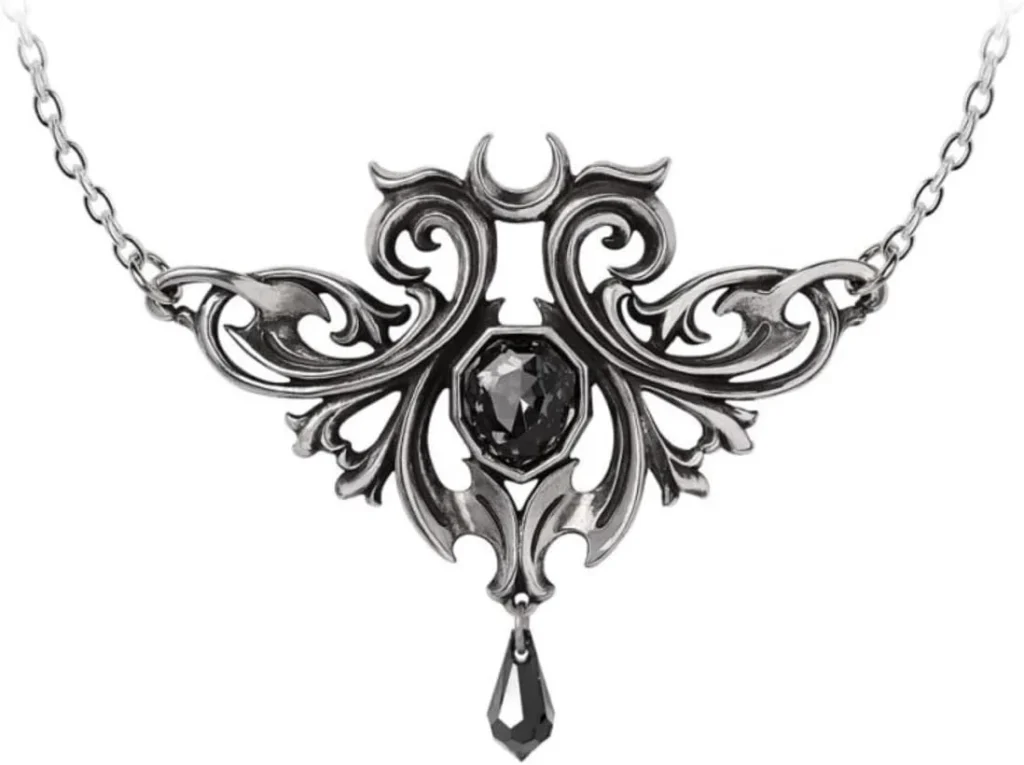 Alchemy Gothic Midnight Memorial Necklace for Elegant Remembrance Jewelry