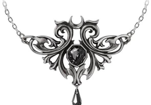 Alchemy Gothic Midnight Memorial Necklace for Elegant Remembrance Jewelry