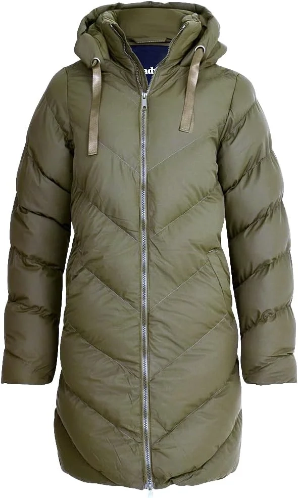 Women's Extra Long Hooded Puffer Parka Coat