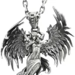 Sterling Silver Guardian Angel Pendant Necklace for Men and Women with Crystal Ball