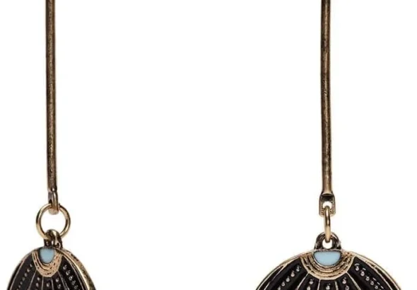 Art Deco Gold Leaf Drop Earrings for Women